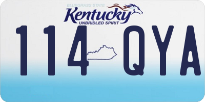 KY license plate 114QYA