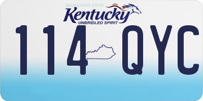 KY license plate 114QYC