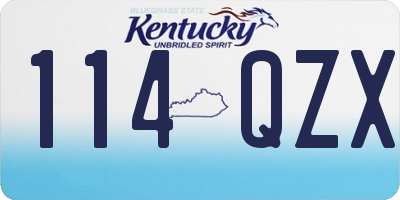 KY license plate 114QZX
