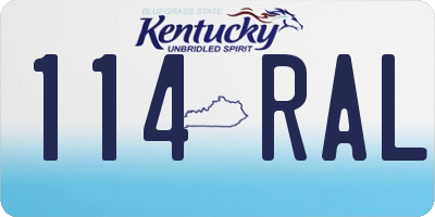 KY license plate 114RAL