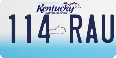 KY license plate 114RAU