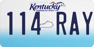 KY license plate 114RAY