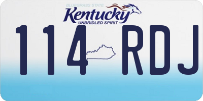 KY license plate 114RDJ