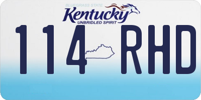 KY license plate 114RHD