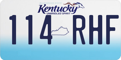 KY license plate 114RHF