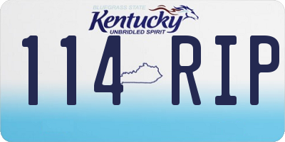 KY license plate 114RIP