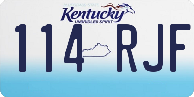 KY license plate 114RJF