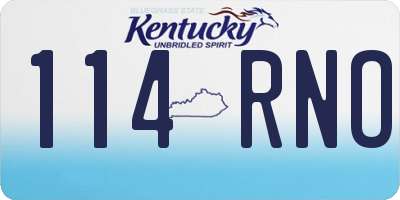KY license plate 114RNO