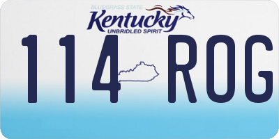 KY license plate 114ROG