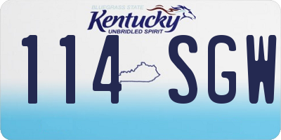 KY license plate 114SGW