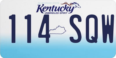 KY license plate 114SQW