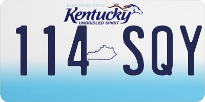 KY license plate 114SQY