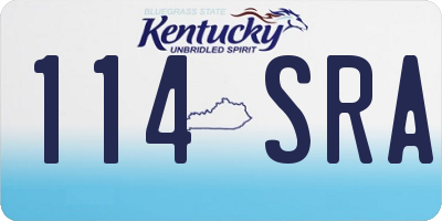 KY license plate 114SRA
