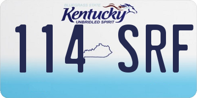 KY license plate 114SRF