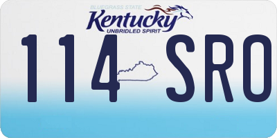 KY license plate 114SRO
