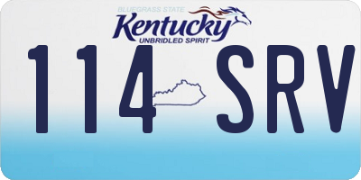 KY license plate 114SRV