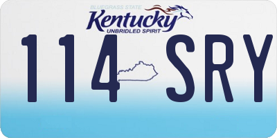 KY license plate 114SRY