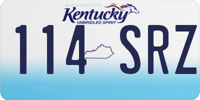 KY license plate 114SRZ