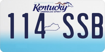KY license plate 114SSB
