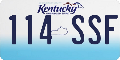 KY license plate 114SSF