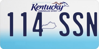 KY license plate 114SSN