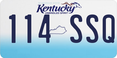 KY license plate 114SSQ