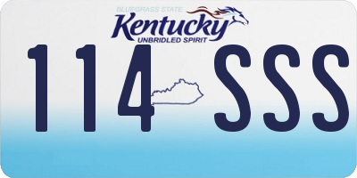 KY license plate 114SSS