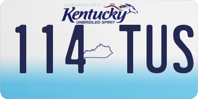 KY license plate 114TUS