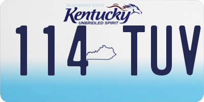 KY license plate 114TUV
