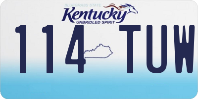 KY license plate 114TUW