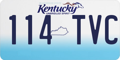 KY license plate 114TVC