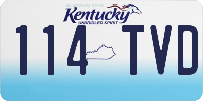 KY license plate 114TVD