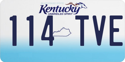 KY license plate 114TVE