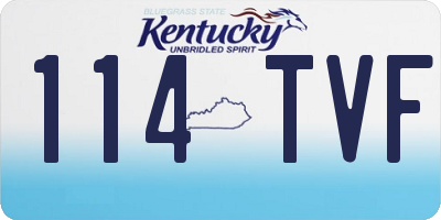 KY license plate 114TVF