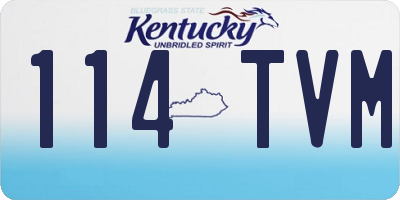 KY license plate 114TVM