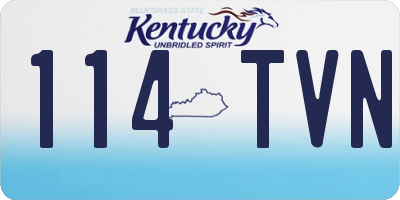 KY license plate 114TVN