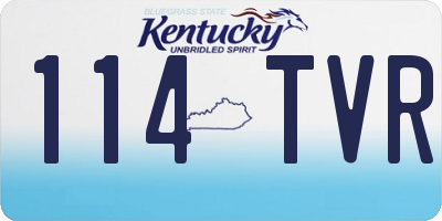 KY license plate 114TVR