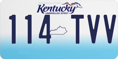 KY license plate 114TVV