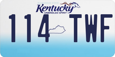 KY license plate 114TWF