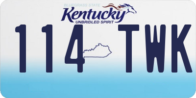 KY license plate 114TWK