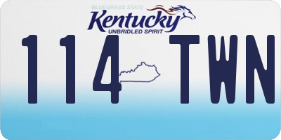 KY license plate 114TWN