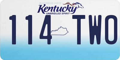 KY license plate 114TWO