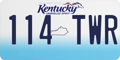 KY license plate 114TWR