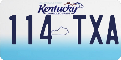 KY license plate 114TXA
