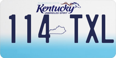 KY license plate 114TXL