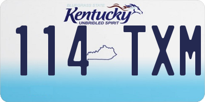 KY license plate 114TXM