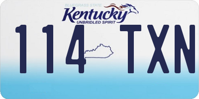 KY license plate 114TXN