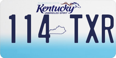 KY license plate 114TXR