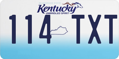 KY license plate 114TXT