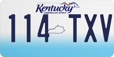 KY license plate 114TXV